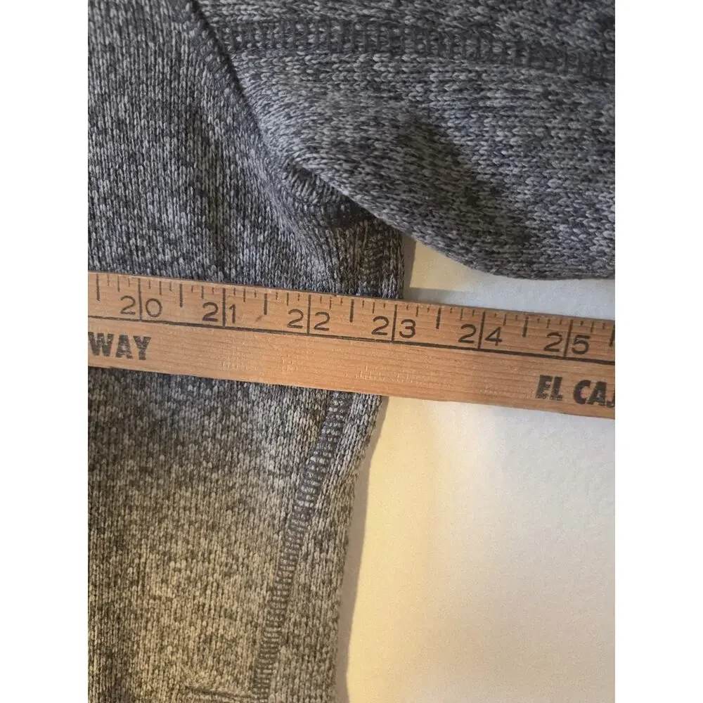Eddie Bauer Mens L Pullover Fleece 1/4 Snap Gray & Rust Zip Pockets Gorpcore